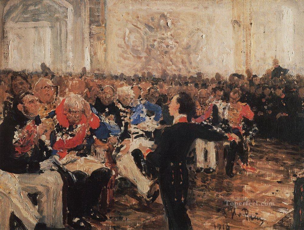 a pushkin on the act in the lyceum on jan 8 1815 1910 Ilya Repin Oil Paintings